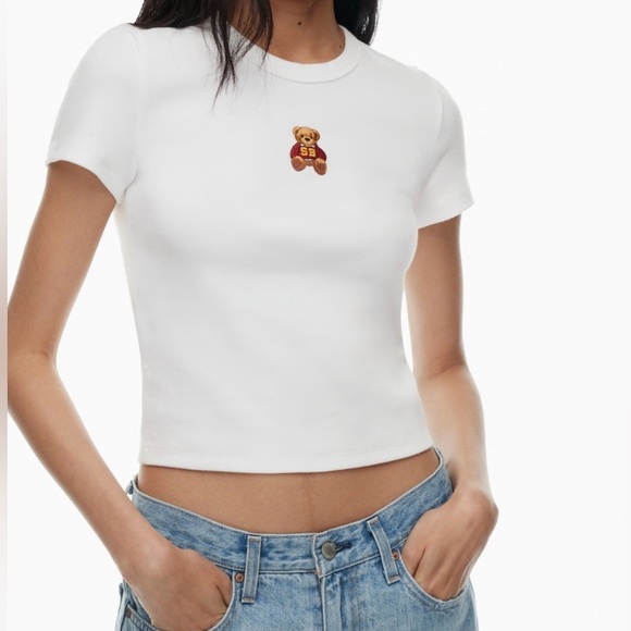ORANGE KISS White Crewneck Short Sleeve Tee - Picture 1 of 9